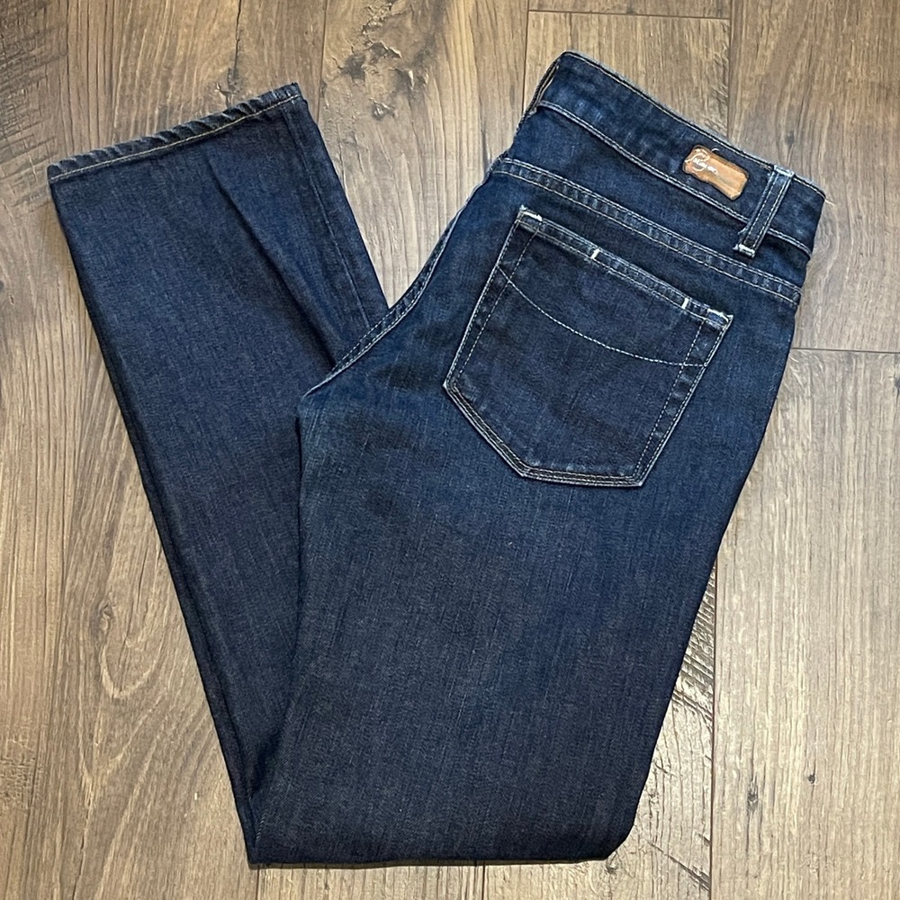 Paige Premium Denim Roxbury Straight Leg Jeans Dark Wash Indigo Size 30 USA